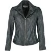 Leather Biker Jacket Green : Zoey