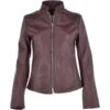 Leather Biker Jacket Oxblood : Aurora