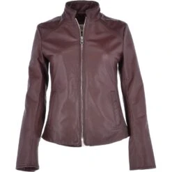 Leather Biker Jacket Oxblood : Aurora