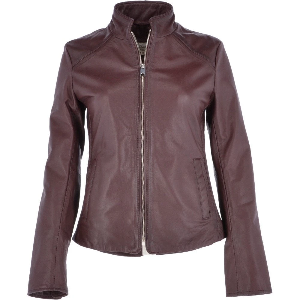 Leather Biker Jacket Oxblood : Aurora