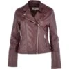 Leather Biker Jacket Oxblood : Casey