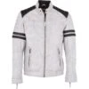 Leather Biker Jacket White : Brody