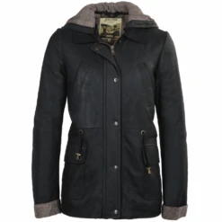 Leather Coat Black/nap : Jade Walks