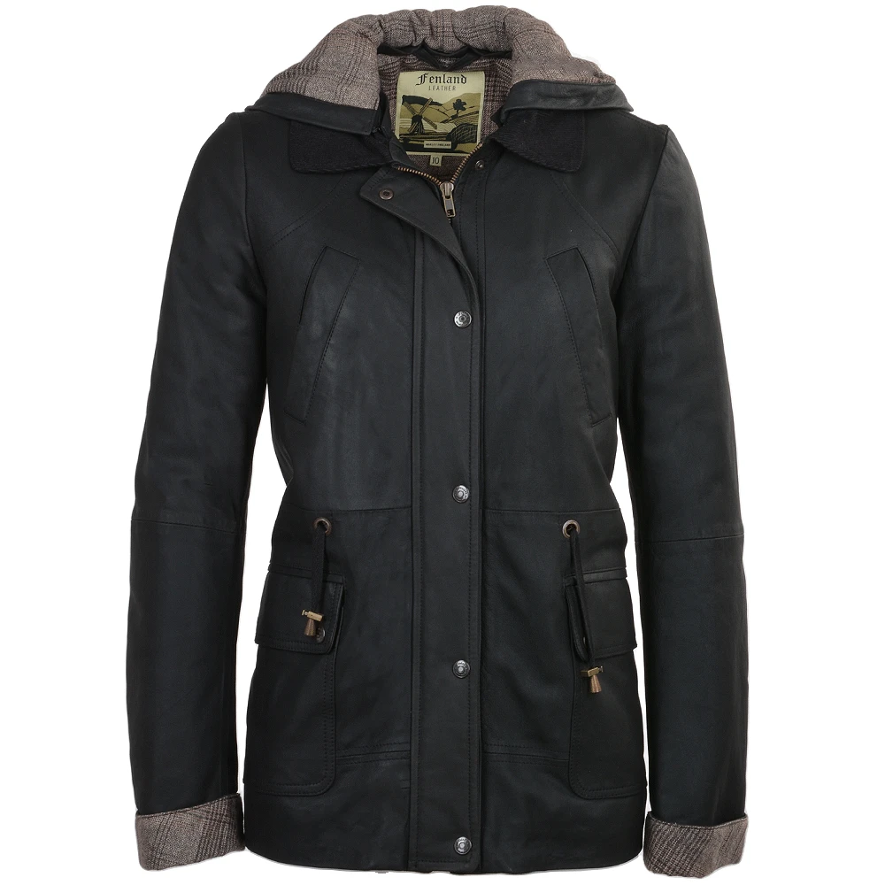 Leather Coat Black/nap : Jade Walks