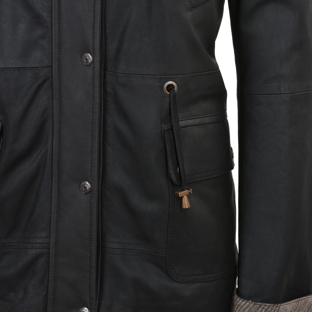 Leather Coat Black/nap : Jade Walks - Image 4