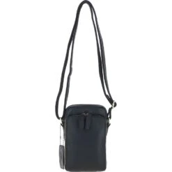 Leather Crossbody Smartphone Bag Black: K-41