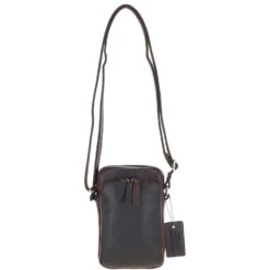 Leather Crossbody Smartphone Bag Brown: K-41