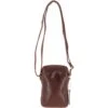 Leather Crossbody Smartphone Bag Chestnut: K-41