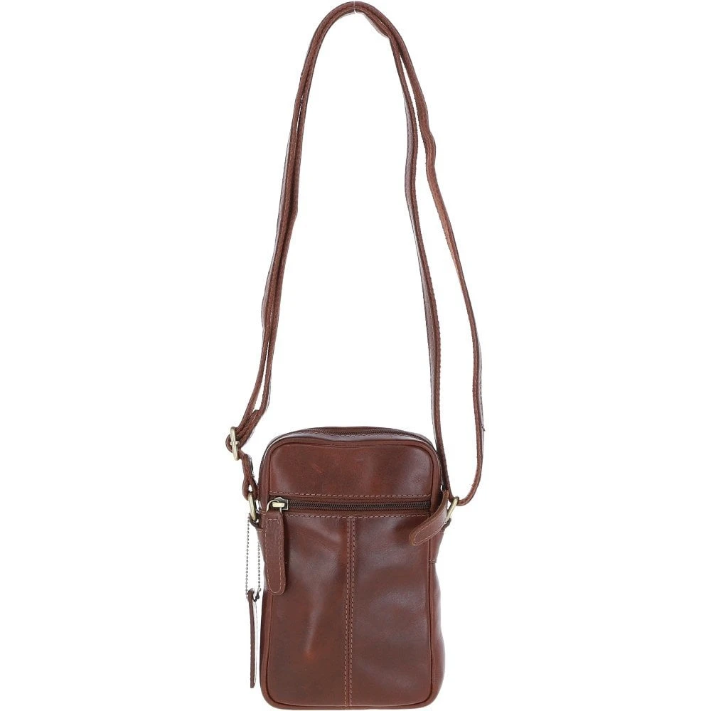 Leather Crossbody Smartphone Bag Chestnut: K-41 - Image 4