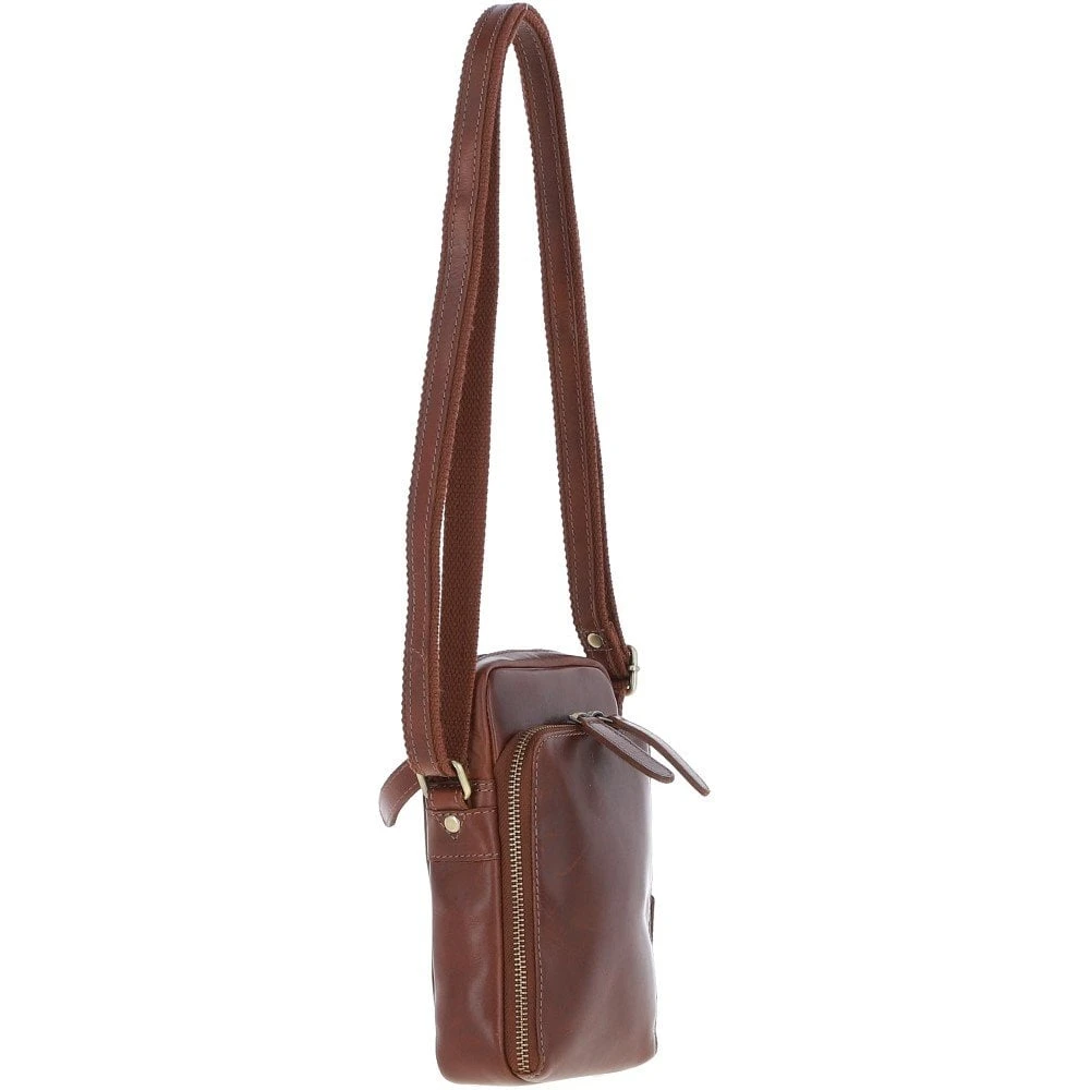 Leather Crossbody Smartphone Bag Chestnut: K-41 - Image 5