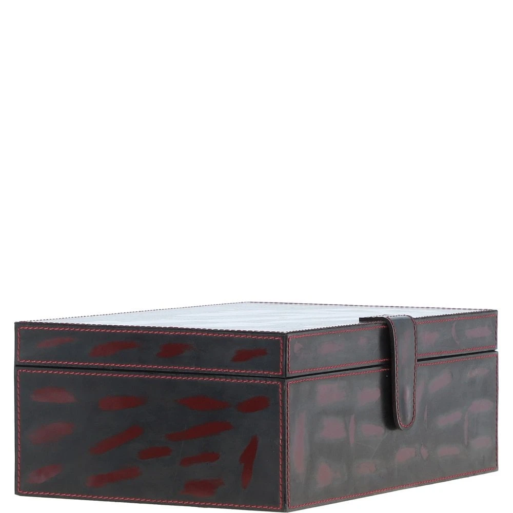 Leather Decorative Home Accessories Box Black/red: AGC-45 - Image 5