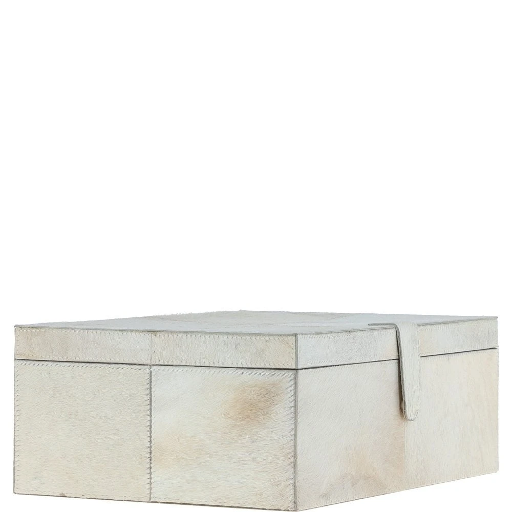Leather Decorative Home Accessories Box Hair-on Hide Off White: AGC-60 - Image 5