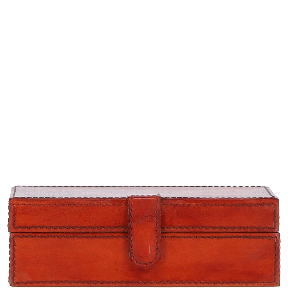 Leather Decorative Home Accessories Box Tan: AGC-38