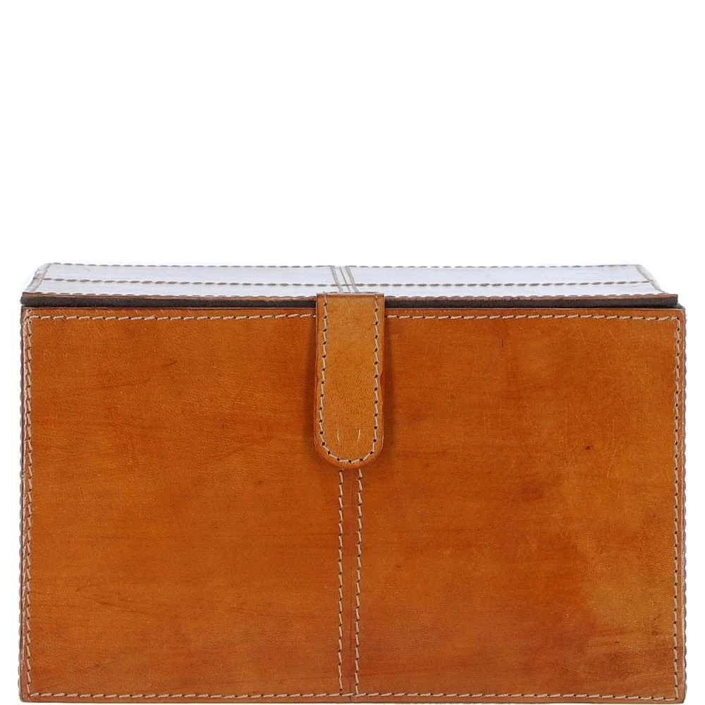 Leather Decorative Home Accessories Box Tan: AGC-85