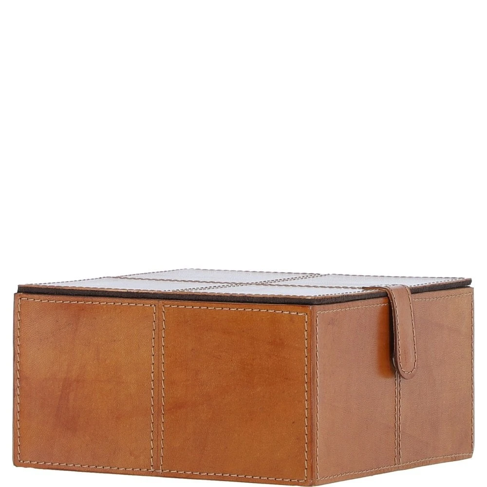 Leather Decorative Home Accessories Box Tan: AGC-86 - Image 5