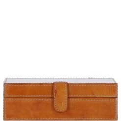 Leather Decorative Home Accessories Box Tan: AGC-88