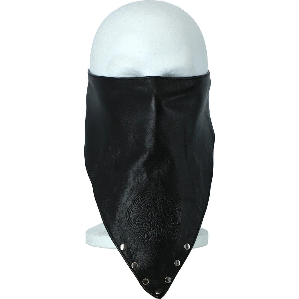 Leather Embossed Bandana Face Mask Black : Jose