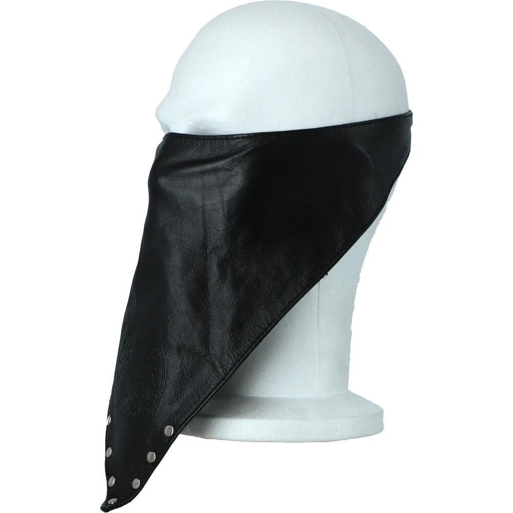 Leather Embossed Bandana Face Mask Black : Jose - Image 2