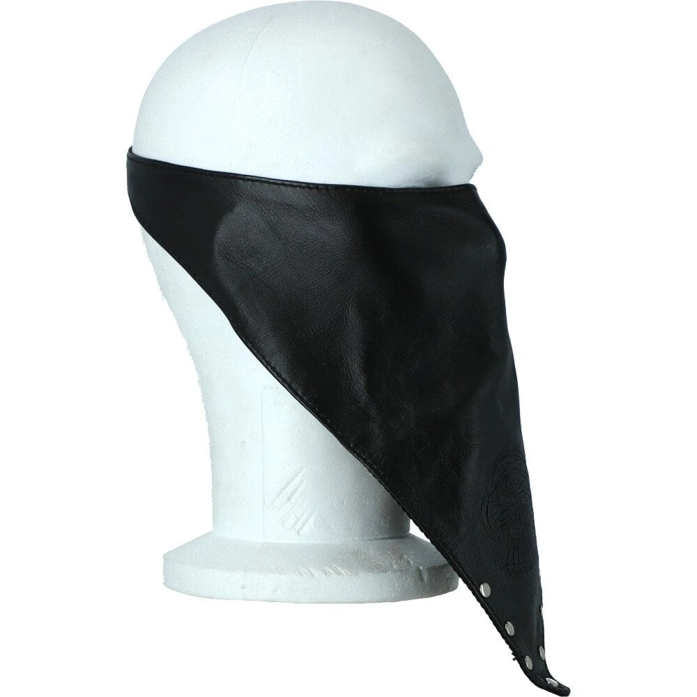 Leather Embossed Bandana Face Mask Black : Jose - Image 4