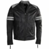 Leather Fight Club Jacket Black : Durden