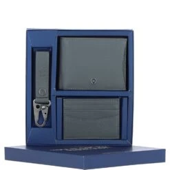 Leather Gift Set – Wallet, Card Holder & Key Ring Grey: 31974
