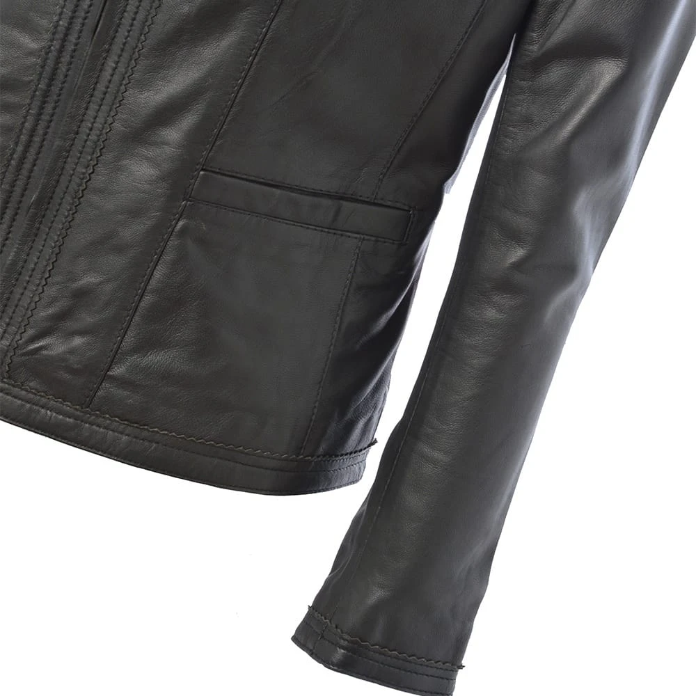 Leather Jacket Black/ddy : Liona - Image 4