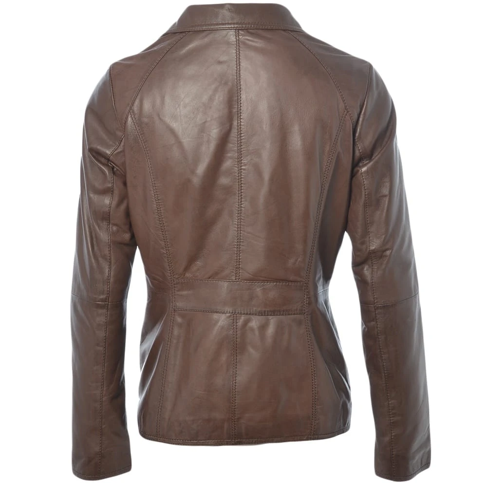 Leather Jacket Brown/nap : Juliet - Image 3