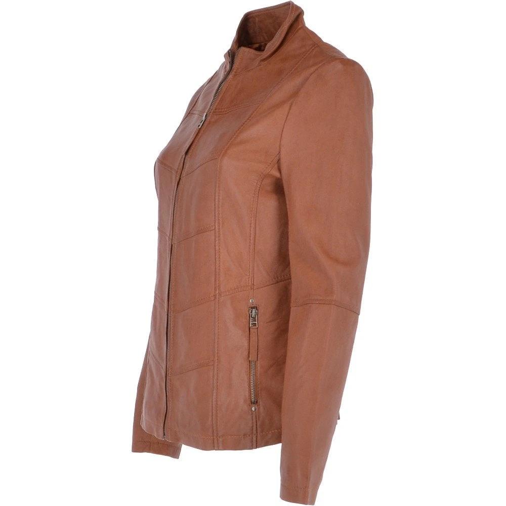 Leather Jacket Cognac/ddy : Isla - Image 2