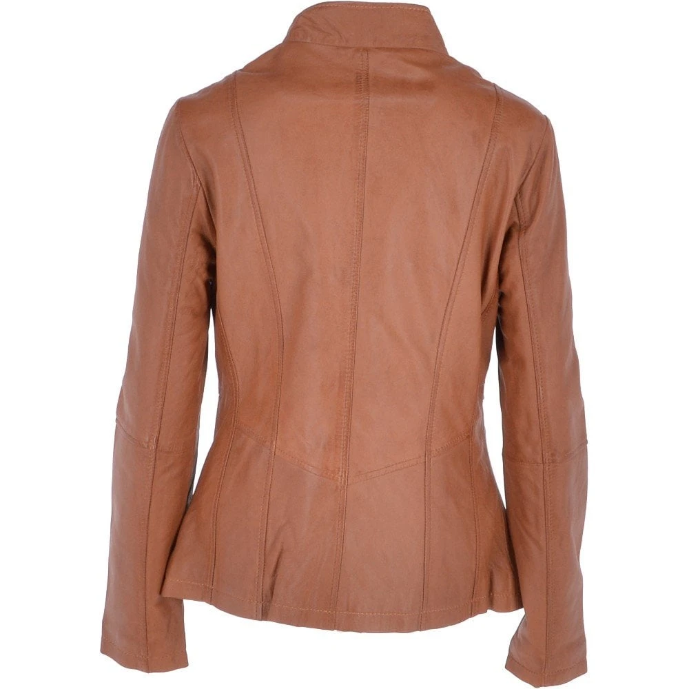 Leather Jacket Cognac/ddy : Isla - Image 3