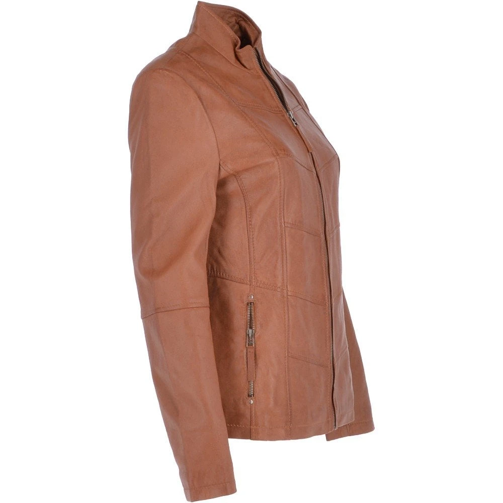 Leather Jacket Cognac/ddy : Isla - Image 4