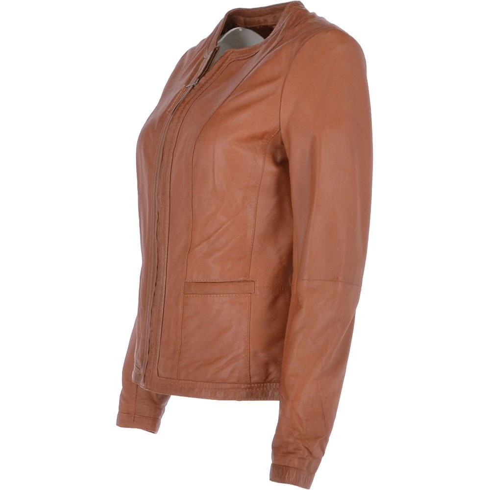 Leather Jacket Cognac/nap: Liona - Image 2