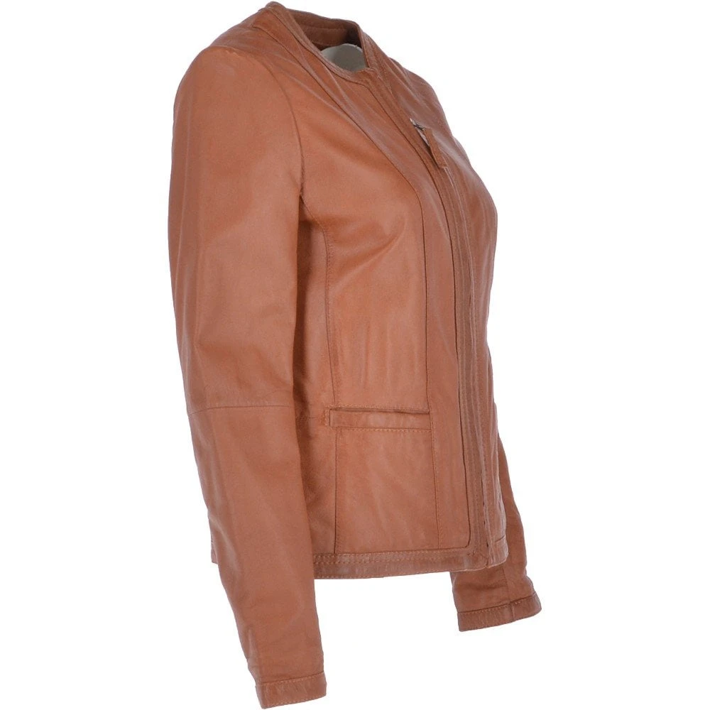 Leather Jacket Cognac/nap: Liona - Image 4