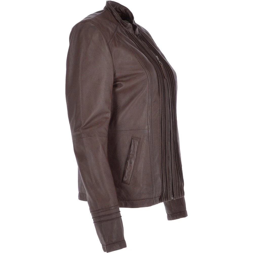 Leather Jacket Mid Brown : Infinity - Image 4