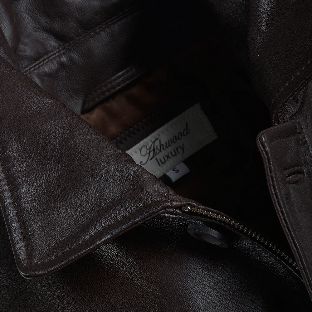 Leather Jacket Mid Brown/nap : Ferdinand - Image 5