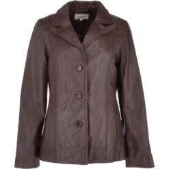 Leather Jacket Mid Brown/nap : Marabelle