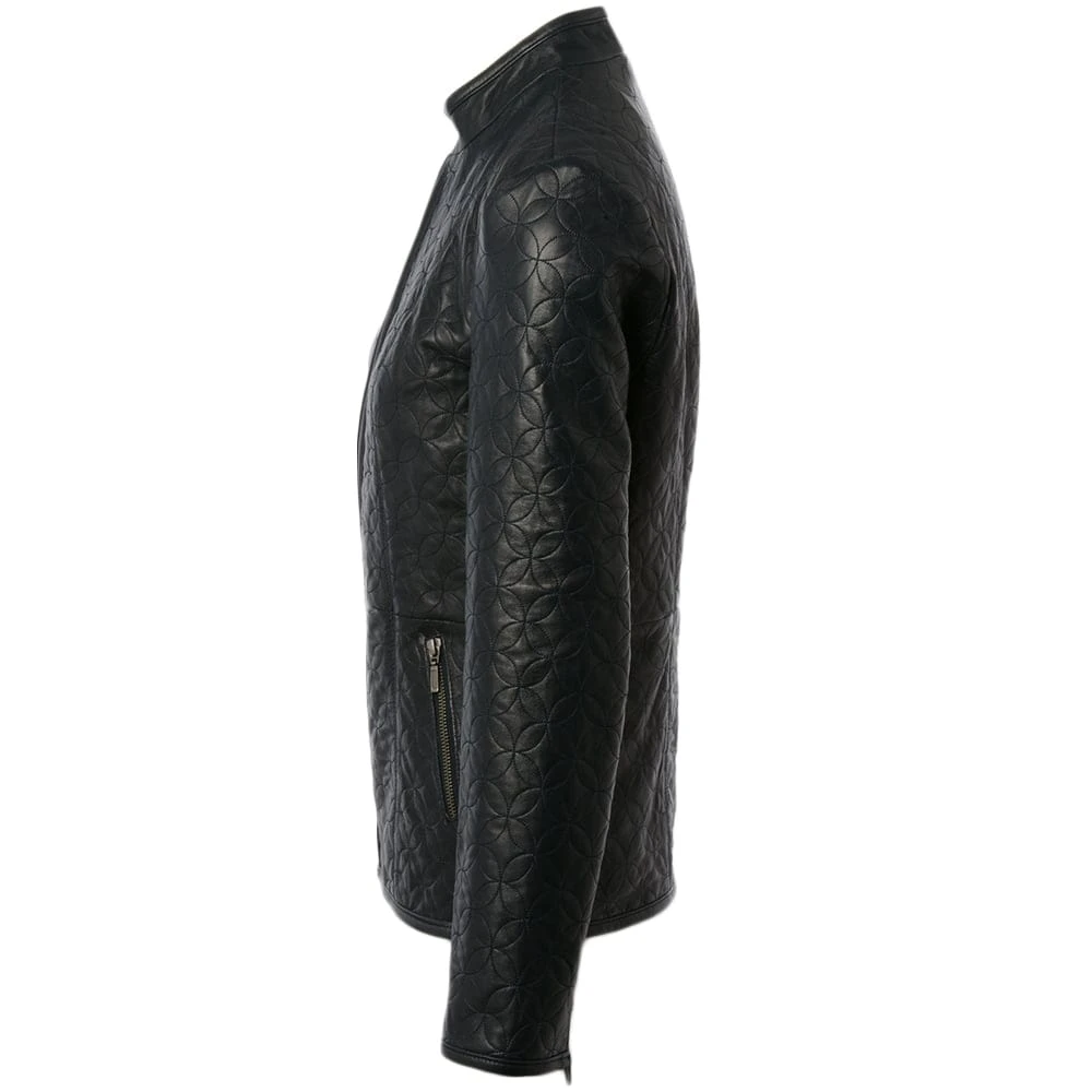 Leather Jacket Navy : Agnus - Image 2