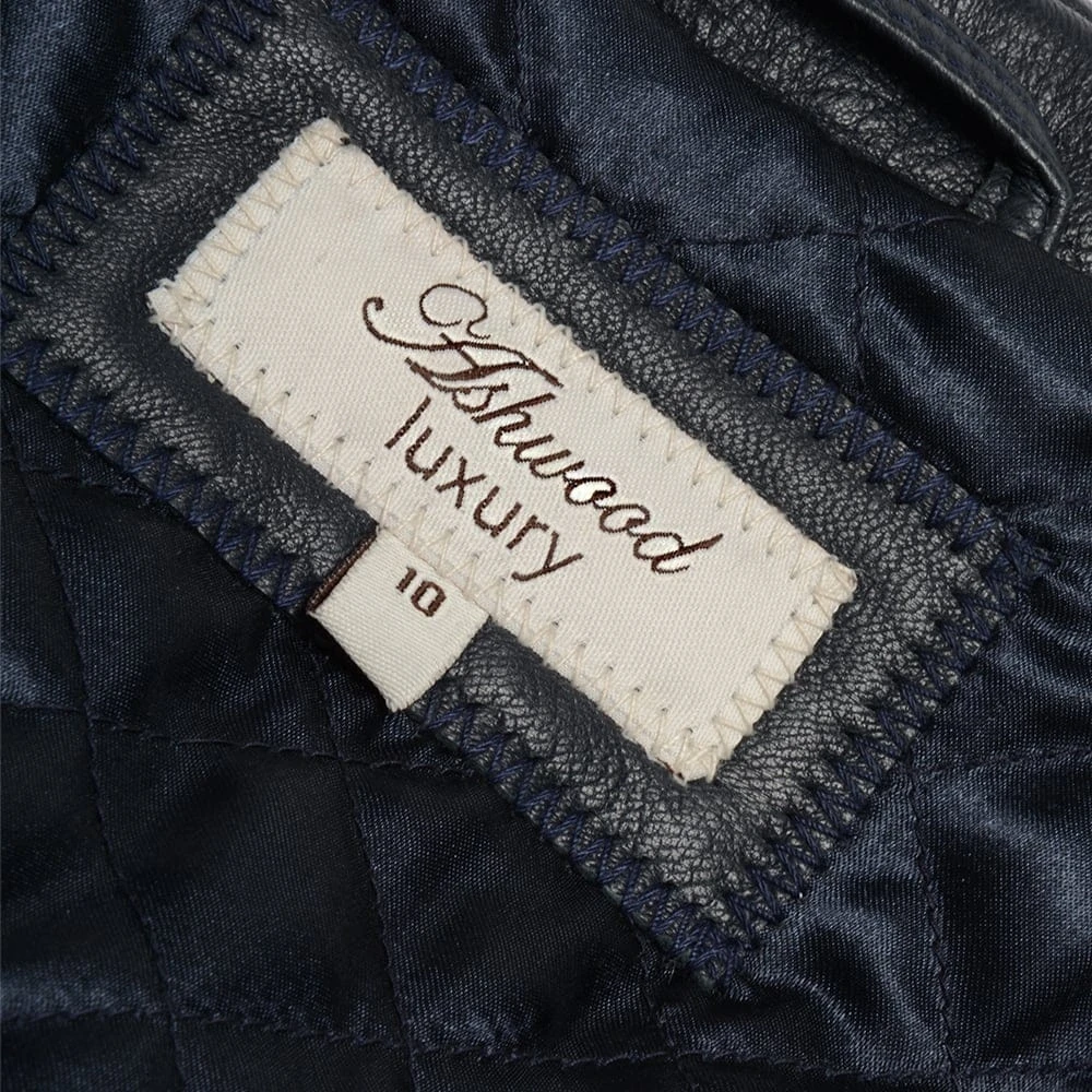 Leather Jacket Navy : Agnus - Image 5