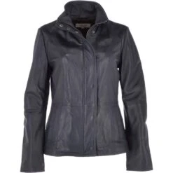 Leather Jacket Navy: Juliet