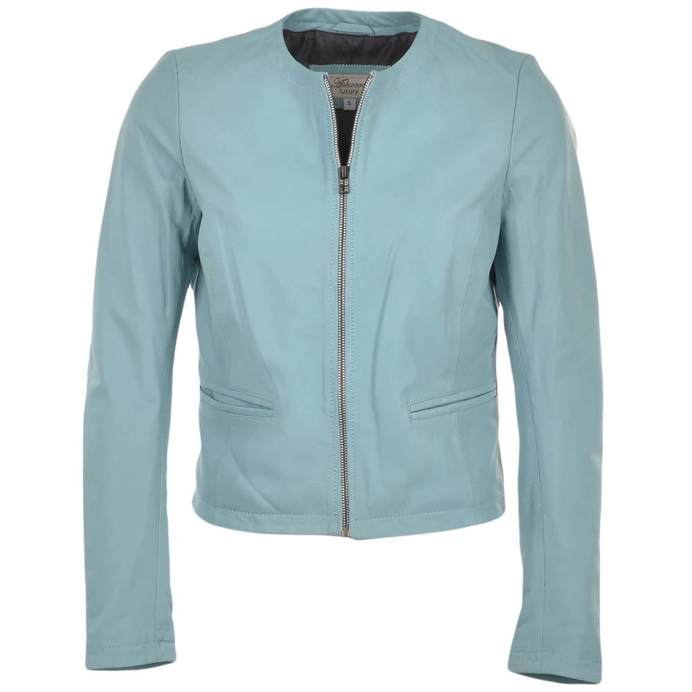 Leather Jacket Pale Blue : Alisa