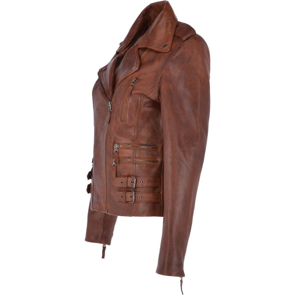 Leather Jacket Tan : Ruby - Image 3