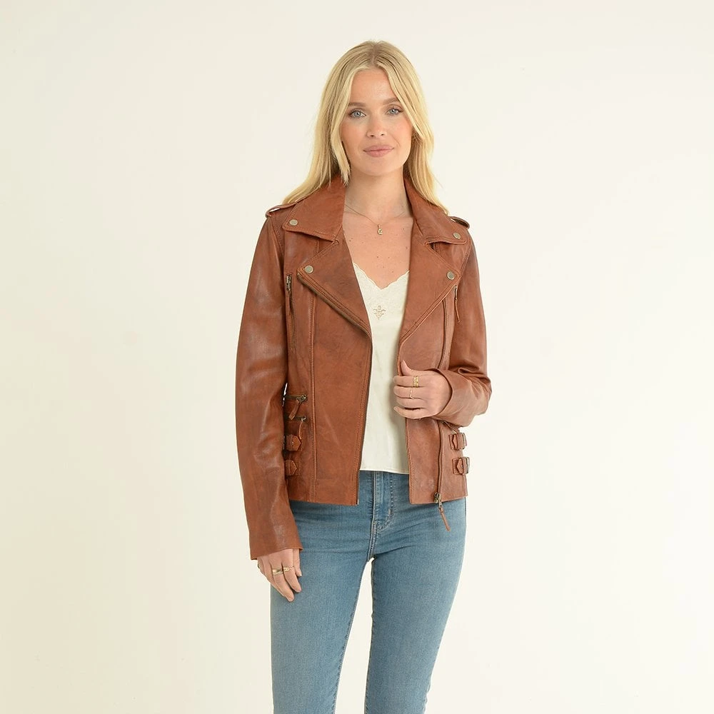 Leather Jacket Tan : Ruby - Image 2