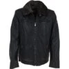 Leather Jacket With Detachable Collar Black: Sandor 2