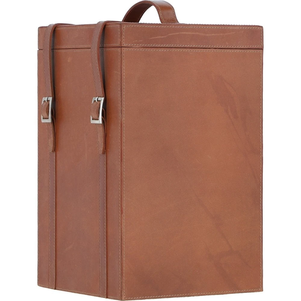 Leather Quadro Wine Bottle Holder Tan: AGC-62 - Image 3