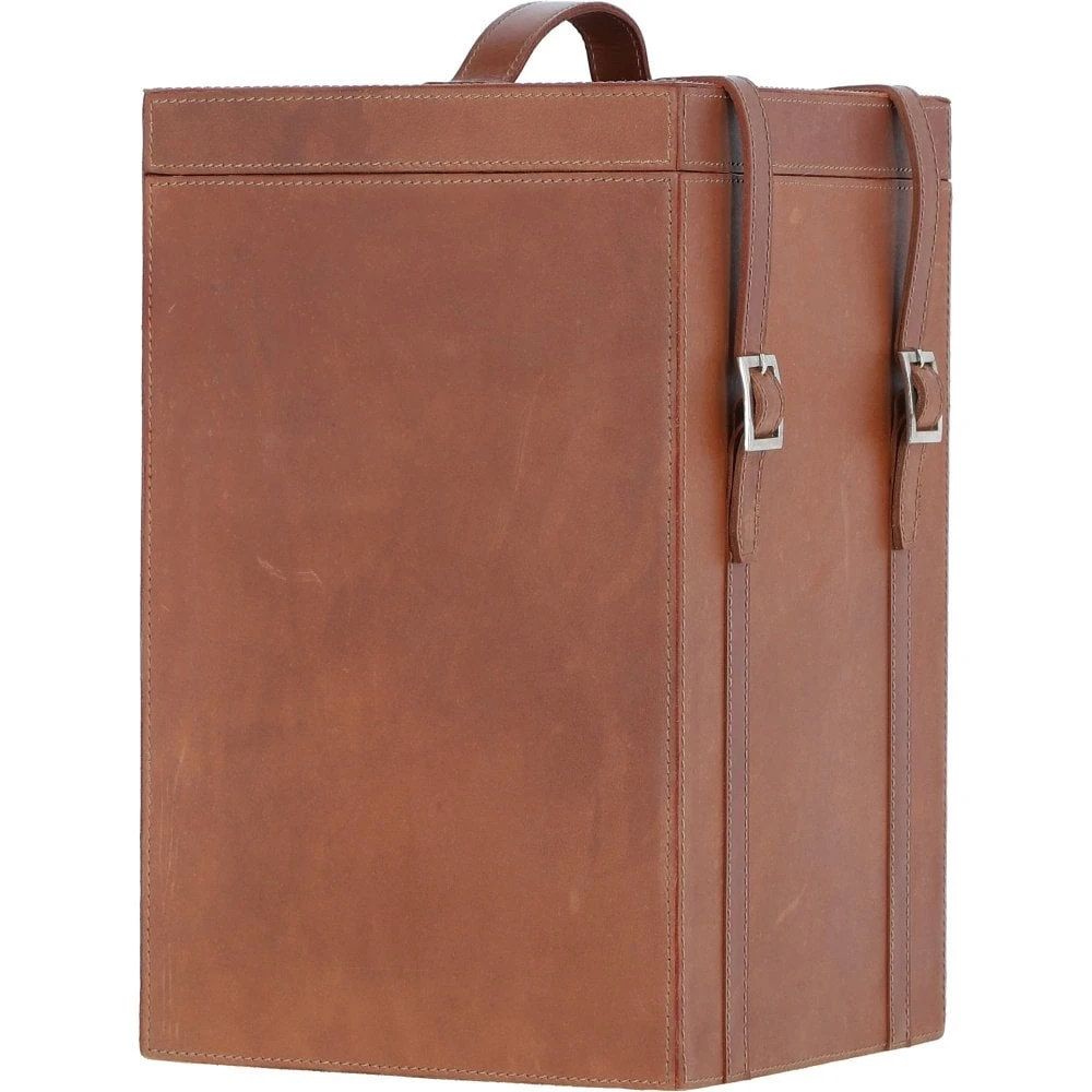 Leather Quadro Wine Bottle Holder Tan: AGC-62 - Image 6