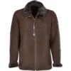 Leather Sheepskin Flying Jacket Brown: Anton