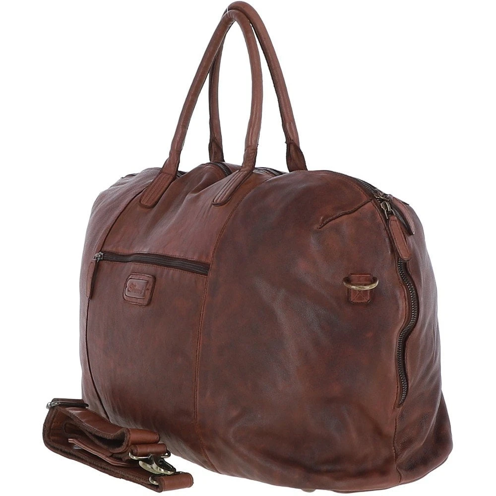 Leather Travel Holdall Brandy : Dylan - Image 2