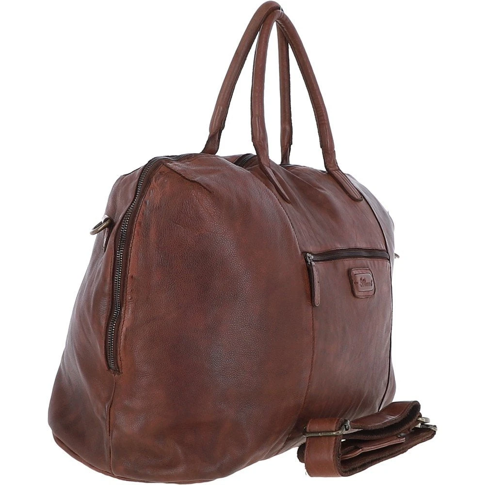 Leather Travel Holdall Brandy : Dylan - Image 4