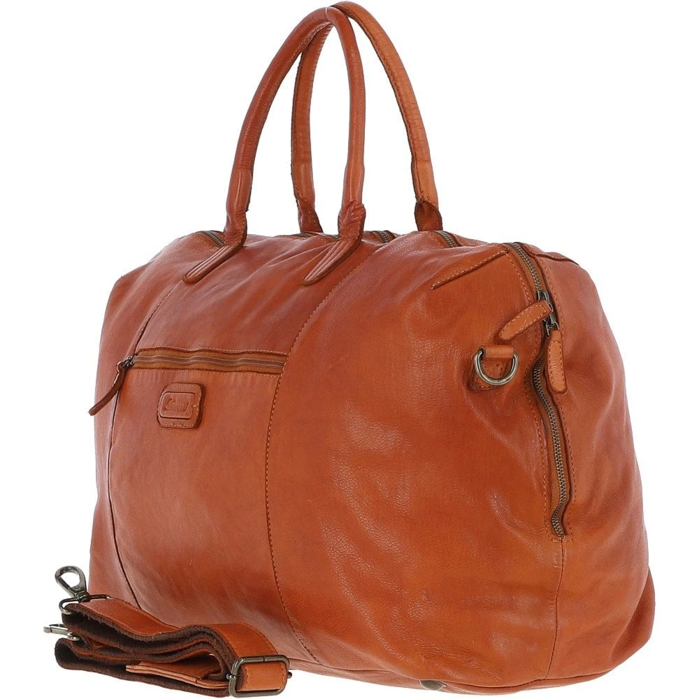 Leather Travel Holdall Tan : Dylan - Image 2