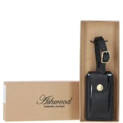 Leather Travel Luggage Tag Black : Soho L Tag
