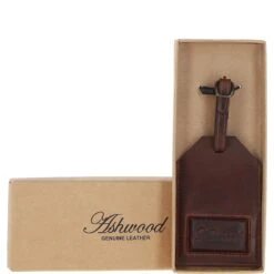 Leather Travel Luggage Tag Brandy : 5996